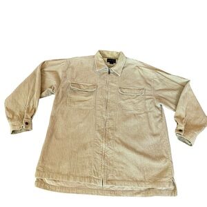 Vintage Anchor Blue Jacket Mens SZ XL Tan Corduroy Full Zip Y2K Skater Outdoor